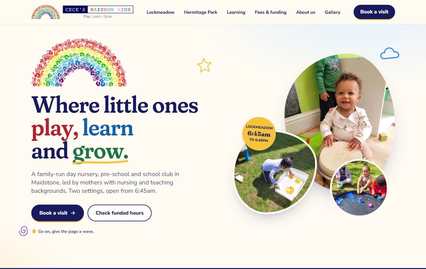 The Cece's Rainbow Kids website homepage